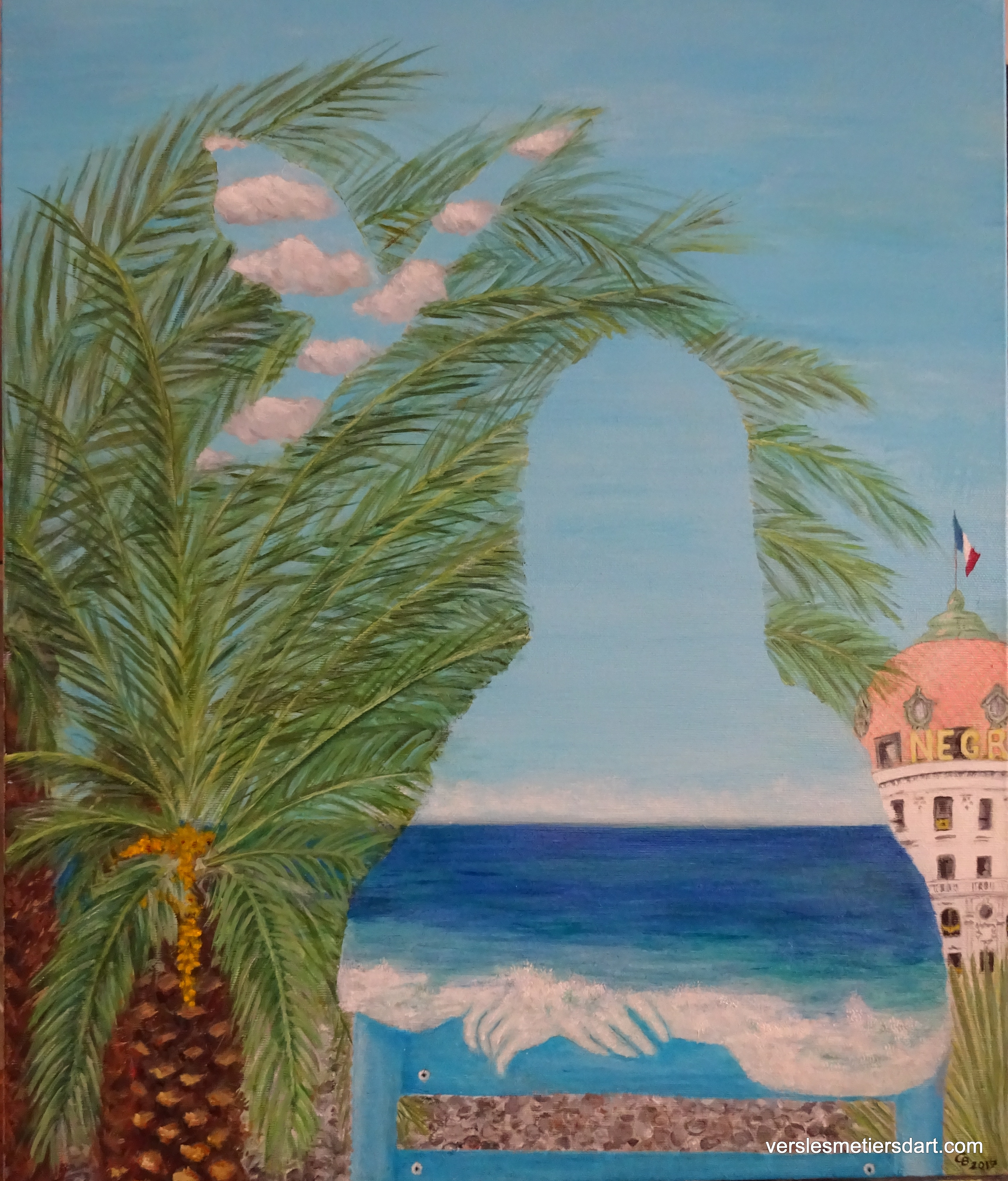 LA Joconde sur la Promenade des Anglais facon Magritte